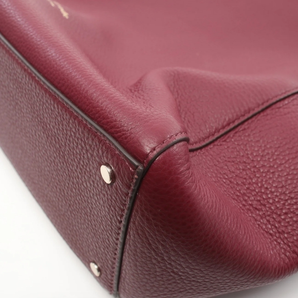 Kate Spade Marti Large Shoulder Bag Bordeaux Pebbled Leather Hobo Bucket - Picture 6 of 7